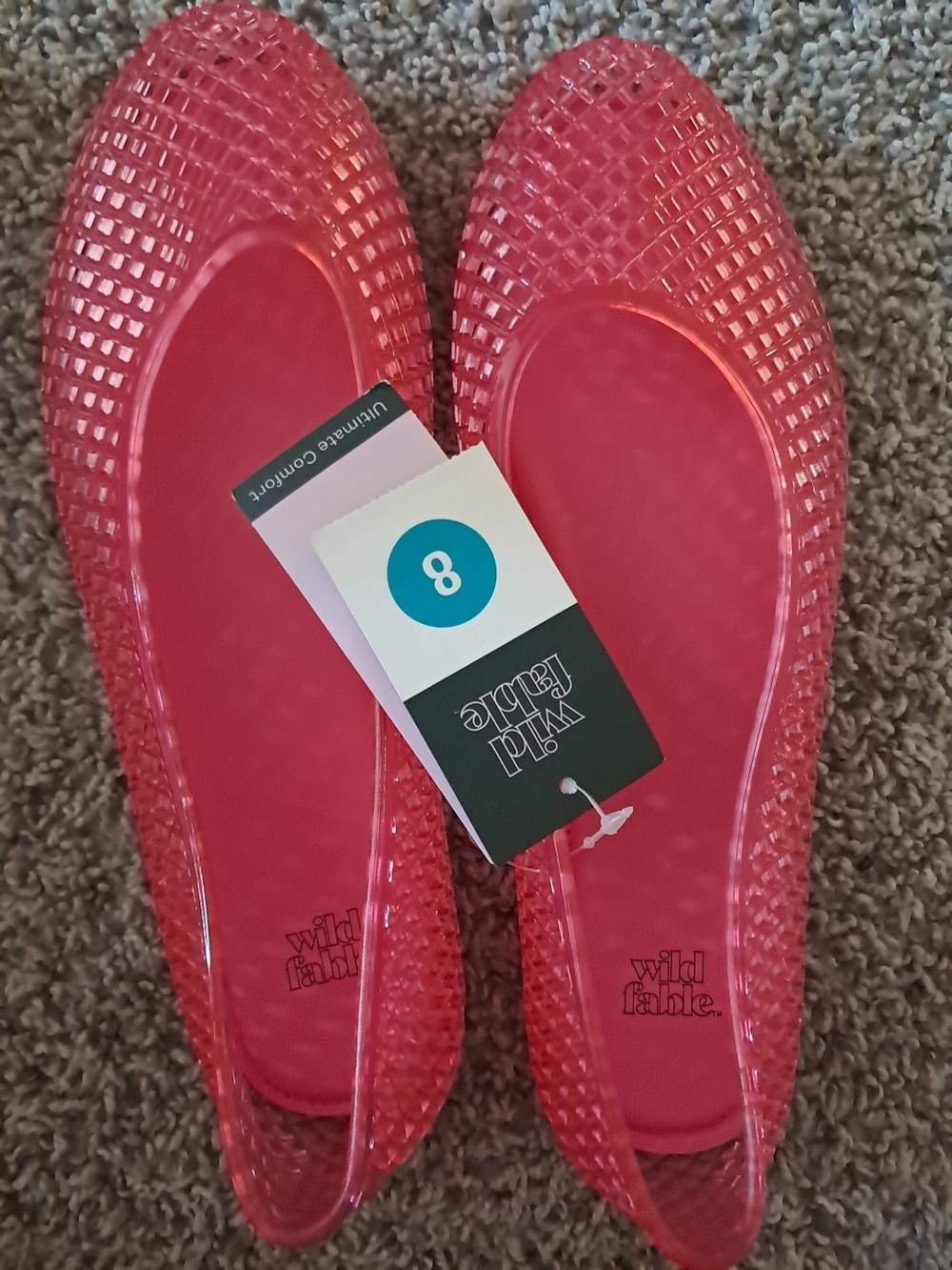 wild fable Pink Textured Jelly Ballet Flats